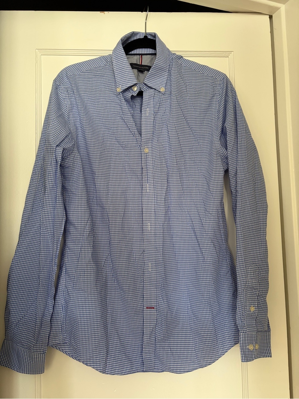 Tommy Hilfiger Light Blue Micro-Check Button-Down Shirt